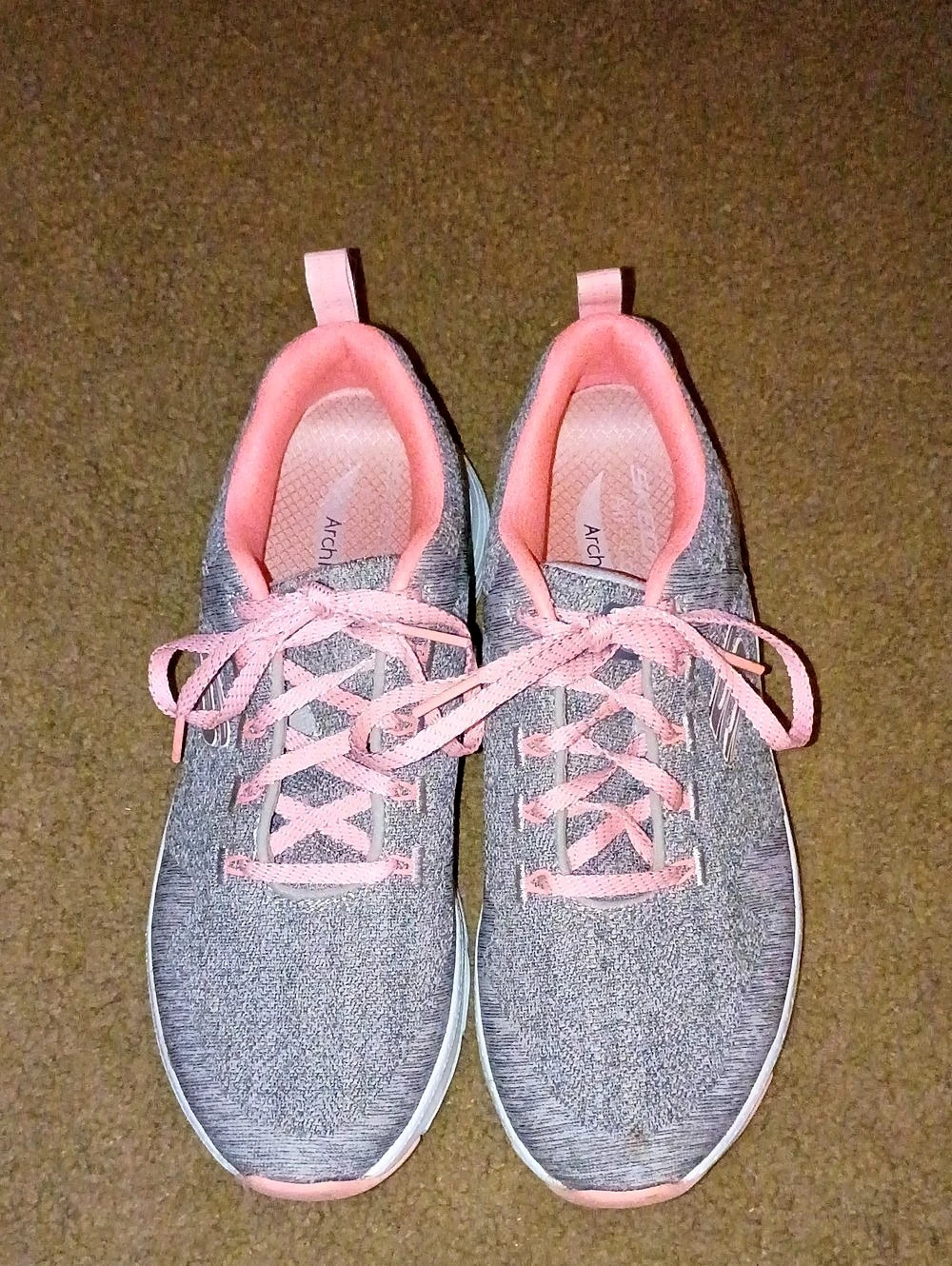 Skechers Arch Fit Athletic Shoes Gray & Pink US 8